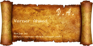 Verner Ahmed névjegykártya